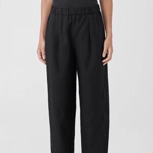 Eileen Fisher black linen/tencil ankle pant, size medium